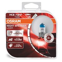 Osram Night Breaker Laser H3 +150 procent lys - 2 stk.