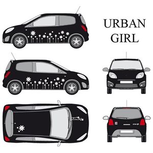 Car deco "urban girl" - hvid