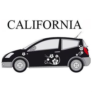 Car deco "california" - hvid